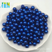 Perlas falsas de color azul perlas redondas de cristal para la fabricación de joyas